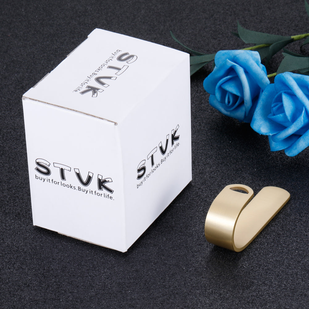 STVK Adhesive Hooks Heavy Duty Wall Hooks Stainless Steel Ultra Strong Waterproof Hanger for Robe Coat Towel Keys Bags Home Kitchen Bathroom