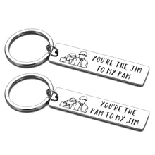 Load image into Gallery viewer, Valentines Gifts The Office TV Show Merchandise Keychain for Him Her Jim to My Pam Key Chains Set for Couple Husband Wife Women Men Engagement Boyfriend Girlfriend Wedding Anniversary Friendship