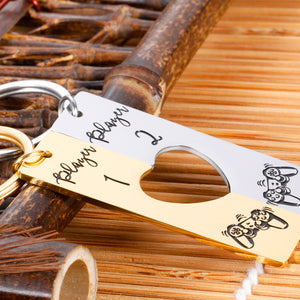 Evaluation result 8.47 of 10 Roll over image to zoom in Funny Gamer Couple Gift Keychains Valentine's Day Gifts for Him Her Player 1 Player 2 Matching Keychain Set for Couple Boyfriend Husband from Girlfriend Wife Birthday Anniversary Gaming Friendship