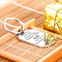 Load image into Gallery viewer, Inspirational Keychain to My Son Gift from Mom Encouragement Graduation Gift for College Student Teen Boys Step Son Birthday Christmas Stocking Stuffers Gifts for Kids from Mommy Stepmom Keyring
