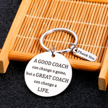 Load image into Gallery viewer, Cheer Coach Keychains Appreciation Christmas Birthday Gifts for Women Men Coach Sports Thank You Gifts for Cheerleading Volleyball Soccer Basketball Swim Gymnastics Tennis Coaches Retirement Gifts