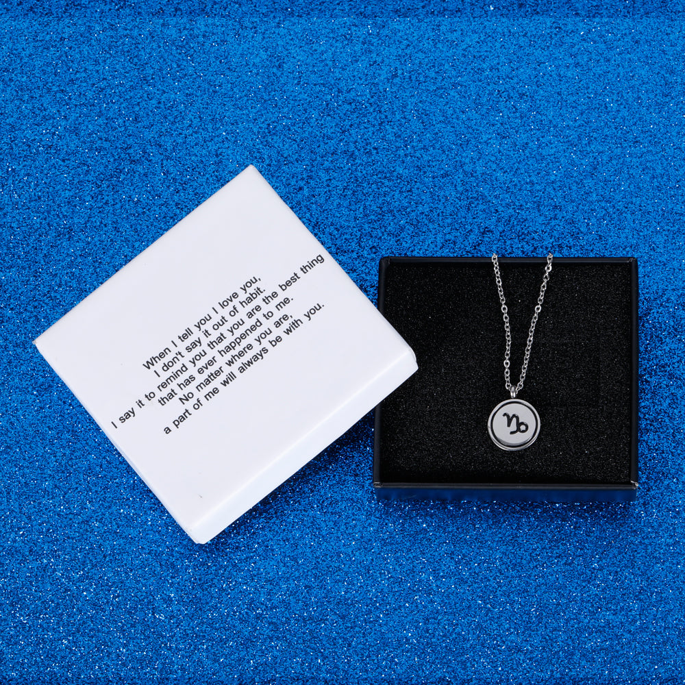 When I tell you I love you I don't say it out of habit. I say it to remind you Zodiac Necklace Star Birth Sign Necklace Gifts Horoscope Necklace Silver Tone 16
