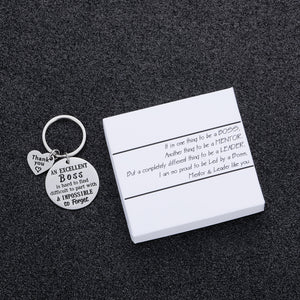 It's one thing to be a BOSS , Another thing to be a MENTOR Coworker Leaving Away Keychain Gifts for Colleague Boss Goodbye Farewell Gifts