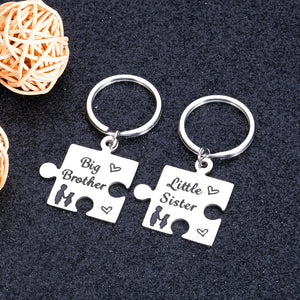 Brother Gifts from Sister Big Brother Gifts Funny Gifts for Brother Sister Cute Keychain Unique Birthday Valentines Day Gift for Sister from Brother Big Brother Little Sister Keychain Set