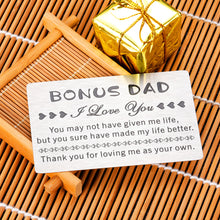Load image into Gallery viewer, Wallet Card Inserts from Daughter Son Dda Christmas Gifts Bonus Dad Gifts for Bonus Dad Stepdad Metal Wallet Insert Card Birthday Christmas Thanksgiving Appreciation Father-in-Law Day Daddy Key Ring