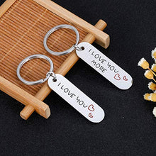Load image into Gallery viewer, Couple Wife Husband Keychain Gifts for Anniversary Birthday Wedding Gifts from Wifey Hubby I Love You More Valentine Day Christmas Thanksgiving for Girlfriend Boyfriend Pendant Jewelry for Him Her