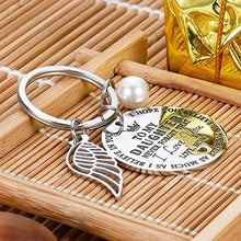 Load image into Gallery viewer, Daughter Gifts from Mom Inspirational Keychain Gift Valentines Birthday Graduation Key Ring to Girls From Mother Never Forget I Love You