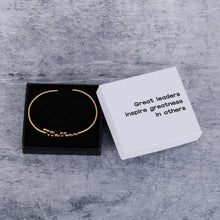 Load image into Gallery viewer, Great leaders inspire greatness in others Personalized Name Bar Bracelet, Stainless Steel Custom Engraved Inspirational Cuff Bangle