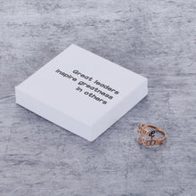 Load image into Gallery viewer, Great leaders inspire greatness in others Double Name Ring Two Name Ring Statement Ring Custom Name Ring with Any Names Mother Daughter Ring Gift
