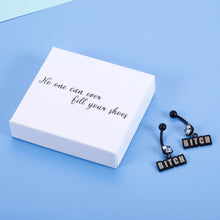 Load image into Gallery viewer, No one can ever fill your shoes Earrings Stainless Steel Stud Chic black funny bitch  Earrings Jewelry Christmas Gift for Women Teen Girls