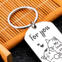 Load image into Gallery viewer, Valentines Day Gifts Cute Gifts Cat Keychain for Boyfriend Girlfriend Cat Lover Best Friend Funny Gifts for Husband Wife Anniversary Birthday for Him Her Date Night Gifts for Couples Women Men