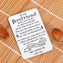 Load image into Gallery viewer, Valentines Day Boyfriend Wallet Insert Card Birthday Anniversary I Love You Gifts from Girlfriend Christmas Wedding Romantic Gifts for Him Fiance Stocking Stuffers Love Note Cards for Men Adult