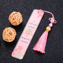 Load image into Gallery viewer, Stocking Stuffers for Women Bookmarks for Women Book Lovers Gifts for Readers Gifts for Friends Female Inspirational Gifts Cute Acrylic Bookmark Tassels Christmas Birthday Graduation Gift for Girls