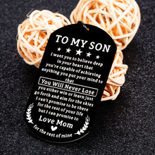 Load image into Gallery viewer, Gifts for Son Stocking Stuffers for Kids Son Gifts from Mom Inspirational Birthday Keychain for Stepson Adopted Son Boys Graduation Back to School College Students Gifts for Childs Teens