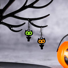 Load image into Gallery viewer, Cute Owl Bird Hook Earrings Halloween Christmas Earrings Gifs Delicate Fashion Black Owl Hook Dangle Tassel Drop Earring Animal Owl Lovers Jewelry Christmas Gifs for Women