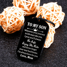 Load image into Gallery viewer, Back to School Gifts for Kids Son from Mom Encouragement Gifts for Men 16th 18th 21st Birthday Inspirational Keychain for Boys Stepson Christmas Graduation Wedding Gifts for Him Child