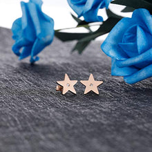 Load image into Gallery viewer, Star Stud Earring Cubic Zirconia Stainless Steel Lucky Star Stud Women Dainty Rose Gold Minimalist Earring Christmas Jewelry Gift for Women