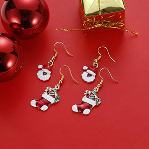 Christmas Earrings Set Holiday Jewelry Gifts Cute Small Christmas Boots Snowman Santa Claus Drop Dangle Hook Earrings for WomenChristmas Earrings Set Holiday Jewelry Gifts Cute Small Christmas Boots Snowman Santa Claus Drop Dangle Hook Earrings for Women