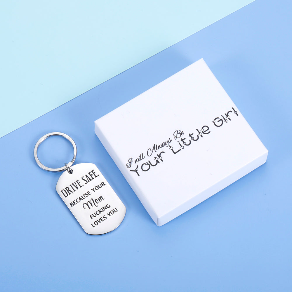 I wil always be your little girl Funny Birthday Gift for Son Daughter from Mom Keychain Sweet 16 for Son Daughter New Driver Gifts