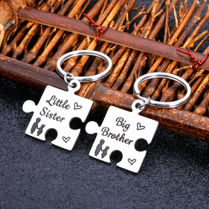 Brother Gifts from Sister Big Brother Gifts Funny Gifts for Brother Sister Cute Keychain Unique Birthday Valentines Day Gift for Sister from Brother Big Brother Little Sister Keychain Set