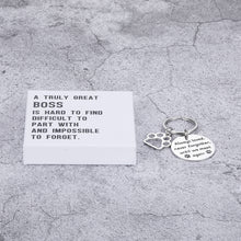 Load image into Gallery viewer, A TRULY GREAT BOSS IS HARD TO FIND DIFFICULT TO PART WITH AND IMPOSSIBLE TO FORGET Loss of Pet Keychain - Pet Memorial Keychain Stainless Steel for Pet Dog Cat - Pet Sympathy Keyring Gift - Family Loss Dog Cat Pet