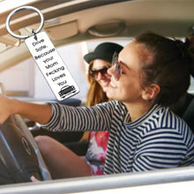 Load image into Gallery viewer, Drive Safe Keychain Funny Birthday Graduation New Driver Gifts for Son Daughter Teens from Mom Christmas Sweet 16 18 Anniversary Boys Girls Gift Mother to Stepson Stepdaughter Valentine keyring