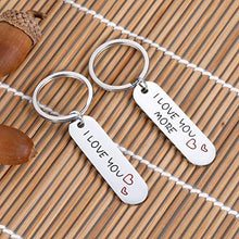 Load image into Gallery viewer, Couple Wife Husband Keychain Gifts for Anniversary Birthday Wedding Gifts from Wifey Hubby I Love You More Valentine Day Christmas Thanksgiving for Girlfriend Boyfriend Pendant Jewelry for Him Her