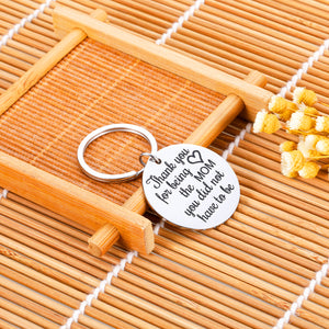 Mothers Day Keychain Gifs for Stepmom New Mom from Step Daughter Son Birthday Wedding Anniversary Valentine for Mommy Mother of the Groom Appreciation Adoptive Gifs for Mom From Kids Keyring Jewelry