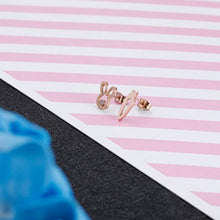 Load image into Gallery viewer, Cute Rabbit and Carrot Stud Earrings Fashion Delicate Cubic Zirconia Stud Dainty Animal Minimalist Stainless Steel Rose Gold Earrings Jewelry Christmas Gifs for Women