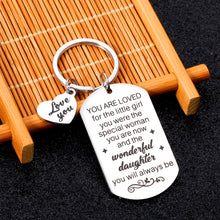 Load image into Gallery viewer, Daughter Gifts from Mom Girls Stocking Stuffers for Kids 18th 21st Birthday Christmas Graduation Gifts for Daughter in Law Wedding Pregnant Mom New Mom Gift Keychain for Her Stepdaughter from Dad