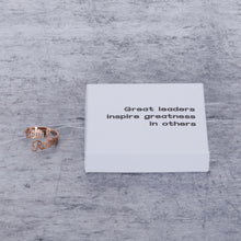 Load image into Gallery viewer, Great leaders inspire greatness in others Double Name Ring Two Name Ring Statement Ring Custom Name Ring with Any Names Mother Daughter Ring Gift