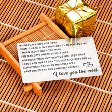 Load image into Gallery viewer, Wallet Insert Card Christmas Gift For Men Husband From Wife Girlfriend Boyfriend Birthday Gifts Metal Mini Love Note Valentine Wedding Gifts For Groom Bride Him Her Deployment Gifts