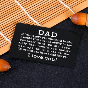 Father’s Day Gifts from Son Daughter Kids Engraved Wallet Insert Card Dad Birthday Gifts from Mom Wife Step Dad Gift Ideas Stainless Metal Card Insert for Him Papa Grandpa Thansginving Day Christmas Gifts for Men