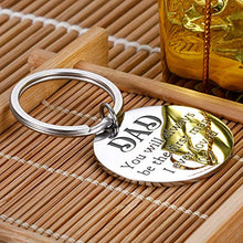 Load image into Gallery viewer, Fathers Day Keychain Dad Birthday Christmas Mens Gifts from Son Daughter Kids to Papa Daddy Step Father of the Bride Groom