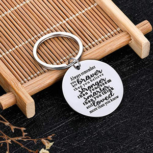 Inspirational Keychain Gifs for Women Men-Always Remember You are Braver Than -Encouraging Gifs 2020 Graduation Birthday Christmas Gifs for Boys Girl Teen Key Chain