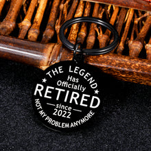 Load image into Gallery viewer, Retirement Gifts for Women Men 2022 Christmas Gifts Retired Gifts for Men Dad Mom Grandpa Grandma Retirement Gifts Farewell Going Away Gifts for Coworker Retirement Blac Keychain for Retired Friends