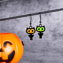Load image into Gallery viewer, Cute Owl Bird Hook Earrings Halloween Christmas Earrings Gifs Delicate Fashion Black Owl Hook Dangle Tassel Drop Earring Animal Owl Lovers Jewelry Christmas Gifs for Women