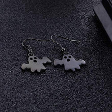 Load image into Gallery viewer, Halloween Black Ghost Earrings Skull Bat Hook Tassel Christmas Jewelry Earring Halloween Handcraft Costume Accessories Jewelry for Women Girls.