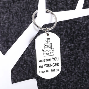 Funny Birthday Gifts for Women Mens Gifts for Birthday Sister Birthday Gifts from Sister Birthday Keychain for Boyfriend 18th 21st 30th Birthday Presents for Her Him Brothers Girlfriend Boys Girls
