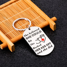 Load image into Gallery viewer, Christmas Gift Inspirational Nurse Gifts Keychain for RN Nurse Practitioner Nurse Appreation Gifts Thank You Gift for Nursing Medical Student Graduation Birthday Christmas She Believe She Could Keychain Stocking Stuffers