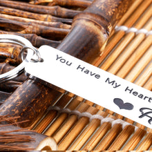 Load image into Gallery viewer, Husband Boyfriend Keychain Valentines Day Gift form Girlfriend Wife Anniversary Birthday Presents For Couple Keyring Women Men You Have My Heart Stocking Stuffers for Women Men Him Her Wedding