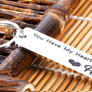 Husband Boyfriend Keychain Valentines Day Gift form Girlfriend Wife Anniversary Birthday Presents For Couple Keyring Women Men You Have My Heart Stocking Stuffers for Women Men Him Her Wedding