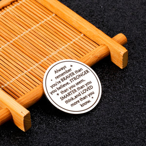Pocket Hug Token for Husband Boyfriend Christmas Valentines Gift Stocking Stuffer Graduation Gift for Friends Son Daughter Teen Boys Girls Long Distance Relationship Gift Always Remember You are Braver