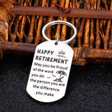 Load image into Gallery viewer, Retirement Gifts for Women Best Retirement Gifts for Dad Mom Retirement Gifts for Grandma Grandpa Christmas Stocking Stuffers for Men Retired Keychain Gifts for Coworkers Farewell Leaving Gifts