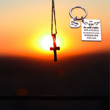 Load image into Gallery viewer, Bible Verse Keychain Religious Faith Christian Gifts for Women Men for He Will Order His Angels to Protect You Wherever You Go Faith Key Chain Thanksgiving Birthday Christmas Easter Prayer Gifts