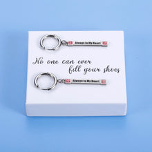 Load image into Gallery viewer, No one can ever fill your shoes Stainless Steel Bling diamond  Vertical Bar Dangle Earrings Christmas Birthday Gifts for Women Girls Best Friend Girlfriend Wife