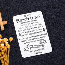 Load image into Gallery viewer, Valentines Day Boyfriend Wallet Insert Card Birthday Anniversary I Love You Gifts from Girlfriend Christmas Wedding Romantic Gifts for Him Fiance Stocking Stuffers Love Note Cards for Men Adult