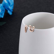 Load image into Gallery viewer, Cute Rabbit and Carrot Stud Earrings Fashion Delicate Cubic Zirconia Stud Dainty Animal Minimalist Stainless Steel Rose Gold Earrings Jewelry Christmas Gifs for Women