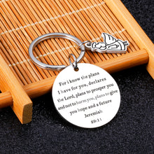 Load image into Gallery viewer, Religious Inspirational Keychain Gifts for Women Men Christian Birthday Graduation 2021 for Son Daughter Bible Verse Jeremiah 29:11 Keychain Baptism Christmas Thanksgiving Easter Prayer Gifts