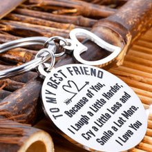 Load image into Gallery viewer, Best Friend Keychain Birthday Appreciation Gifs for Her BFF Best Friends Sister Women Companion Friendship Keychain Wedding Valentines Graduation Keychain Gifs for Best Friend soulmate Sister Keyring